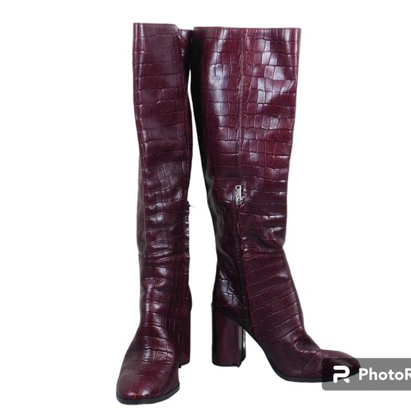 Coach Brigitte Boot Croc Embossed Knee High Boots Size 6.5 - Picture 16 of 16